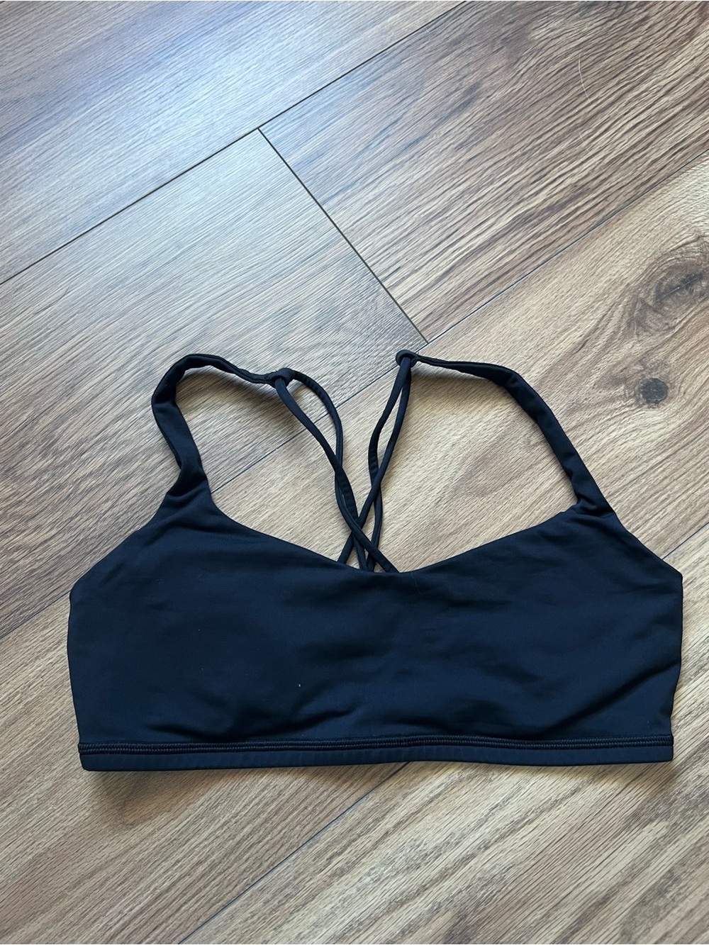 lululemon Free To Be Serene Bra Black Strappy Cross Back Light Support 6